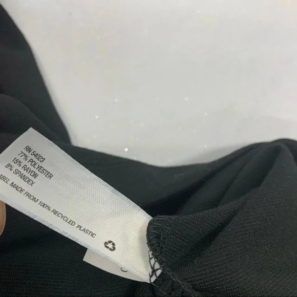 Gap Dress Black XS Knit Drop Waist ‎ 3/4 Sleeve Pockets Pleats Back Zip Classic - Picture 8 of 11